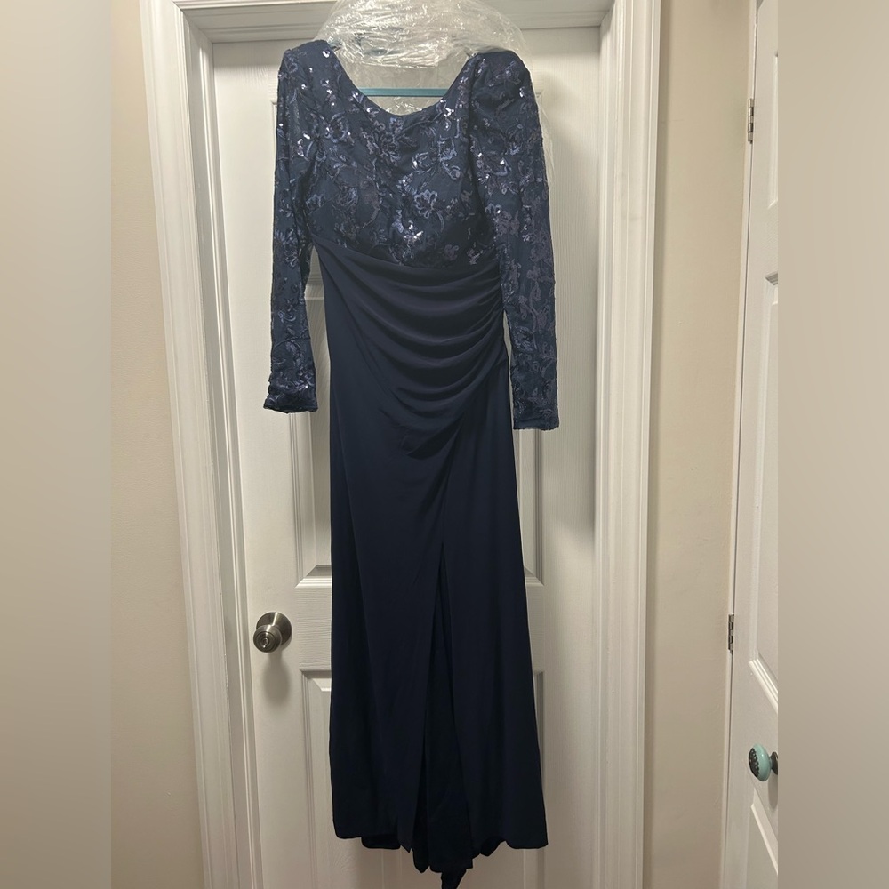 Navy blue gown with sequins top size 12P